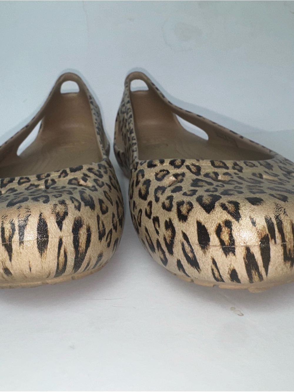 Crocs Kadee Leopard Print Ballet Flats 9 Y2K Ballet Core Coastal Grandma Comfort - Picture 4 of 11